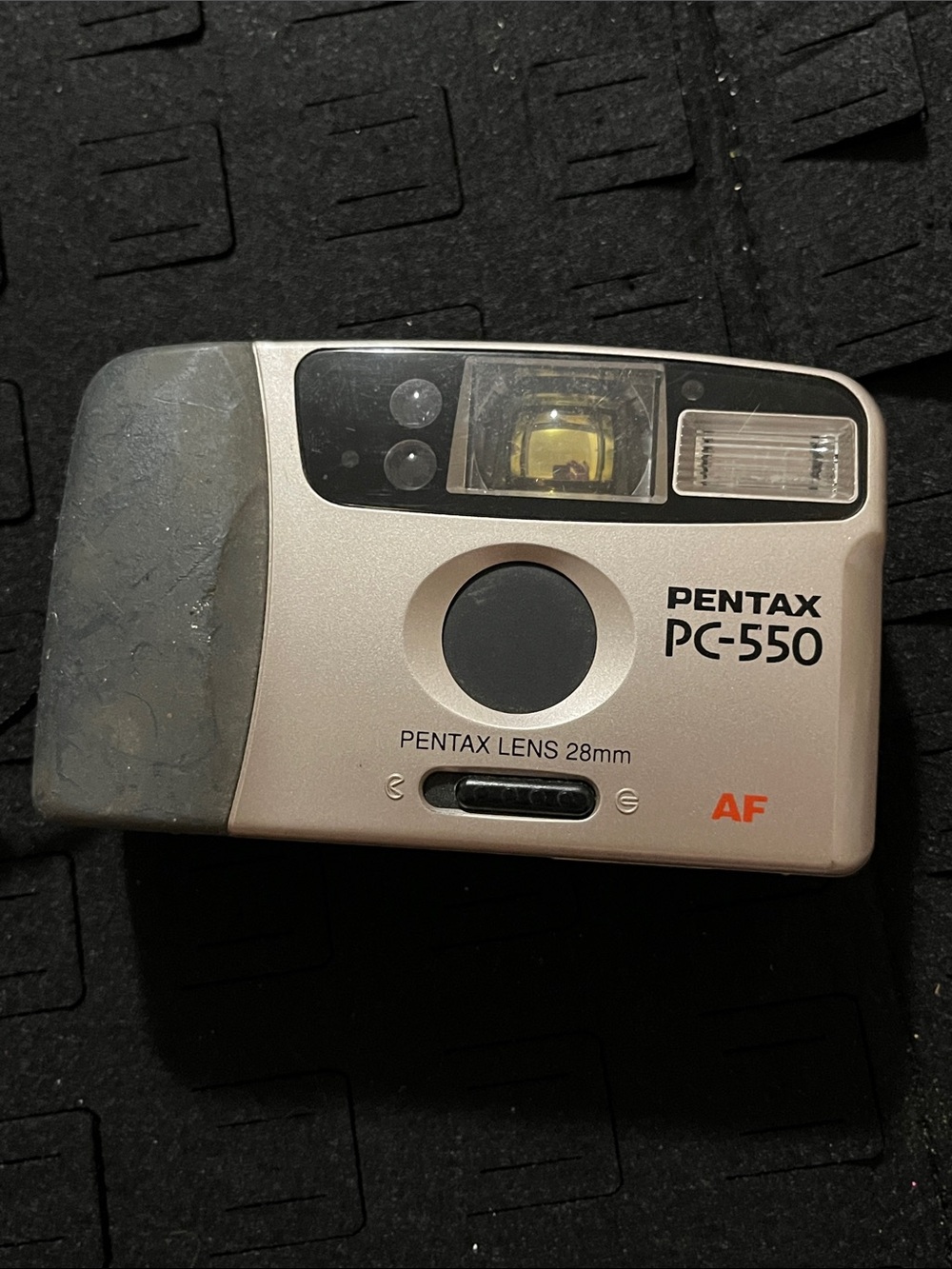 Pentax PC-550 Compact Film Camera in Silver and Black